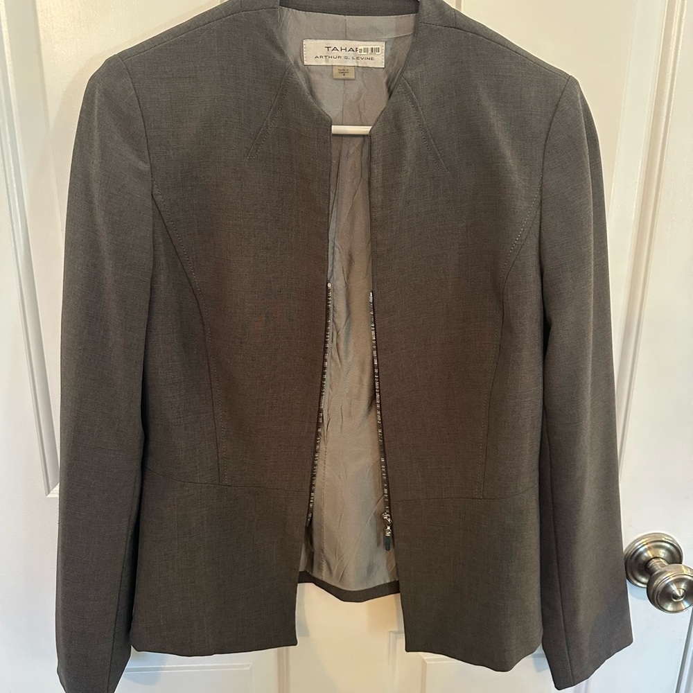 Tahari Gray Suit Jacket